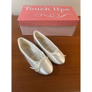 Satin Ballet Shoes Childs Size 9.5 White or Ivory NEW Slippers Flower Girl